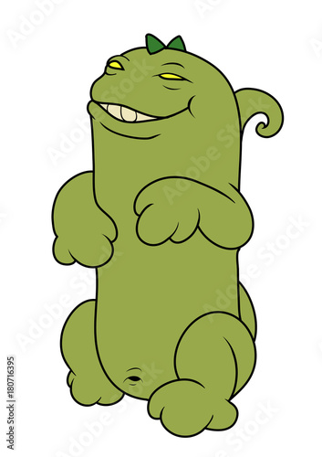 A puppy lizard or maybe a dragon. Vector Illustration