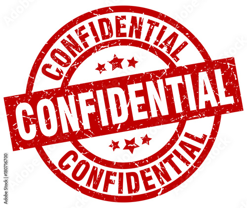 confidential round red grunge stamp