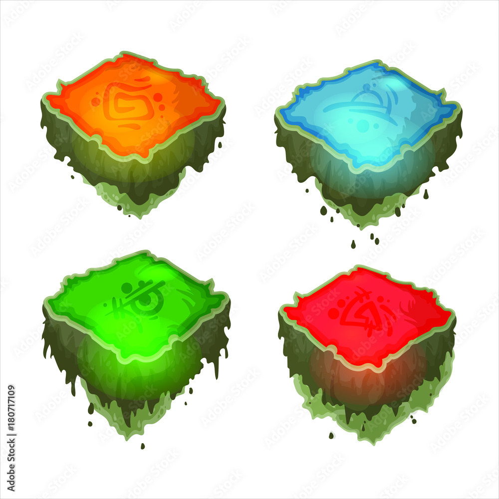 Flying islands with lightning runes, steps, boxes and chunk of road ...