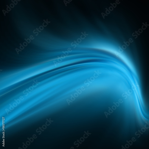 Blue abstract background. Smooth waves and blur, gentle blur and light © Victoria