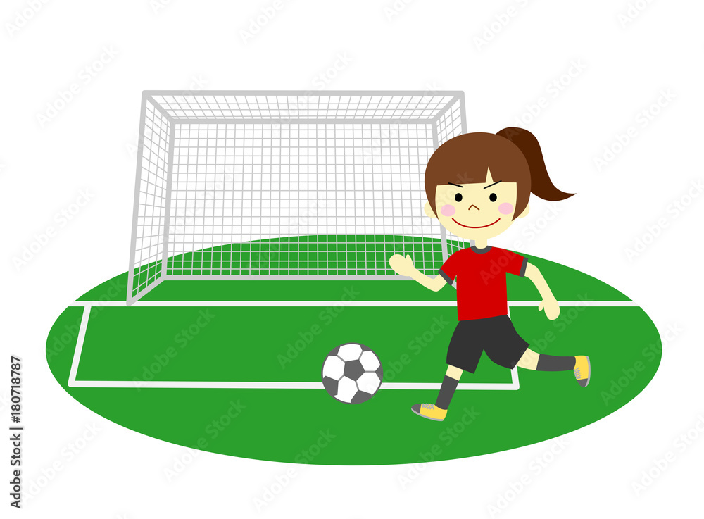 Fototapeta premium サッカー 女の子