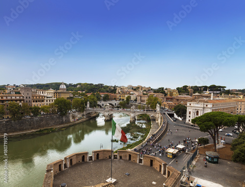 The view from the Castel Sant'angelo in Rome, Italy