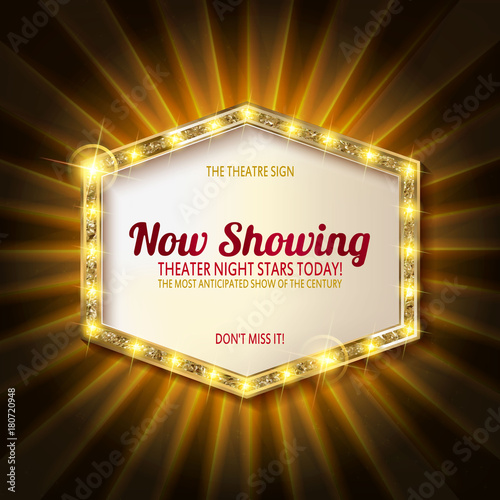 theater sign or cinema sign on curtain