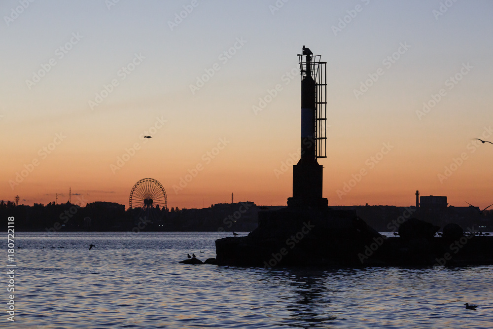 Beacon near port in the Azov Sea