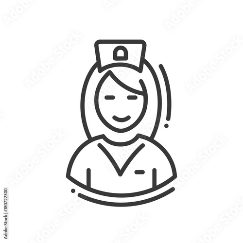 Nurse - line design single isolated icon