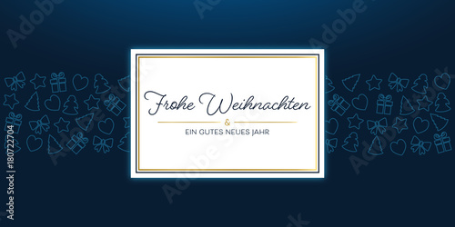 Frohe Weihnachten - Grußkarte in Blau