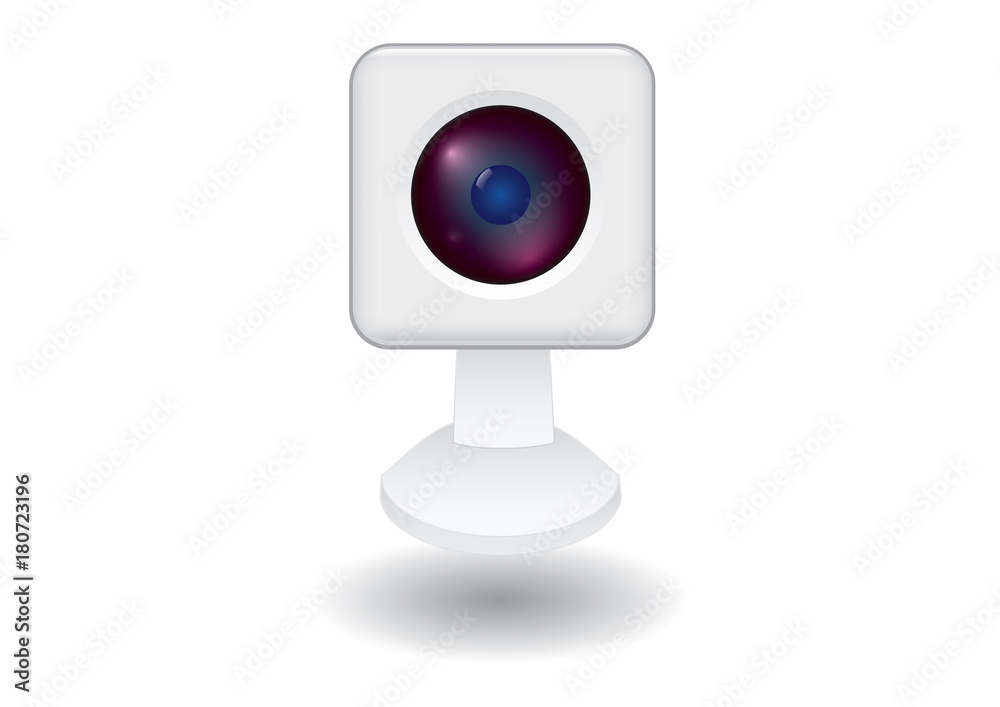 Security web camera icon on a stand - Isolated - illustration vector Security web camera icon on a stand - Isolated - illustration vector