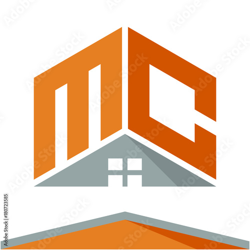 icon logo for construction business with the concept of roofs and combinations of letters M & C