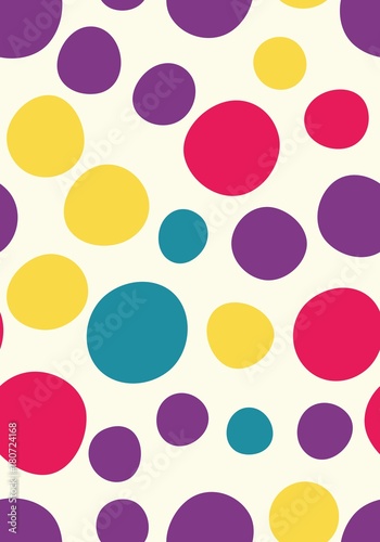 Seamless dots pattern with beige background. Vector repeating texture.