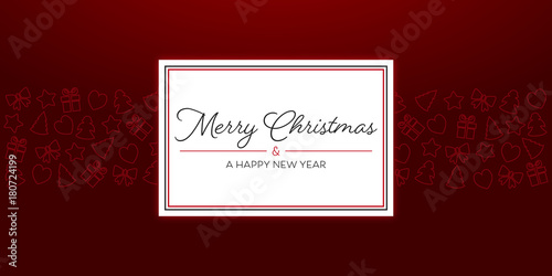 Merry Christmas - Grußkarte in Rot