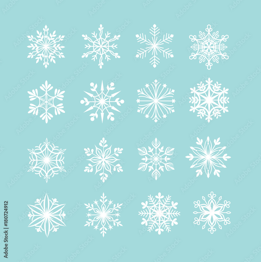 Vector set of snowflakes Vector set of snowflakes