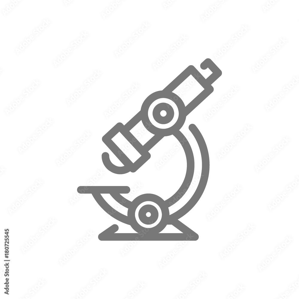 Simple microscope line icon. Symbol and sign vector illustration design. Isolated on white background Simple microscope line icon. Symbol and sign vector illustration design. Isolated on white background