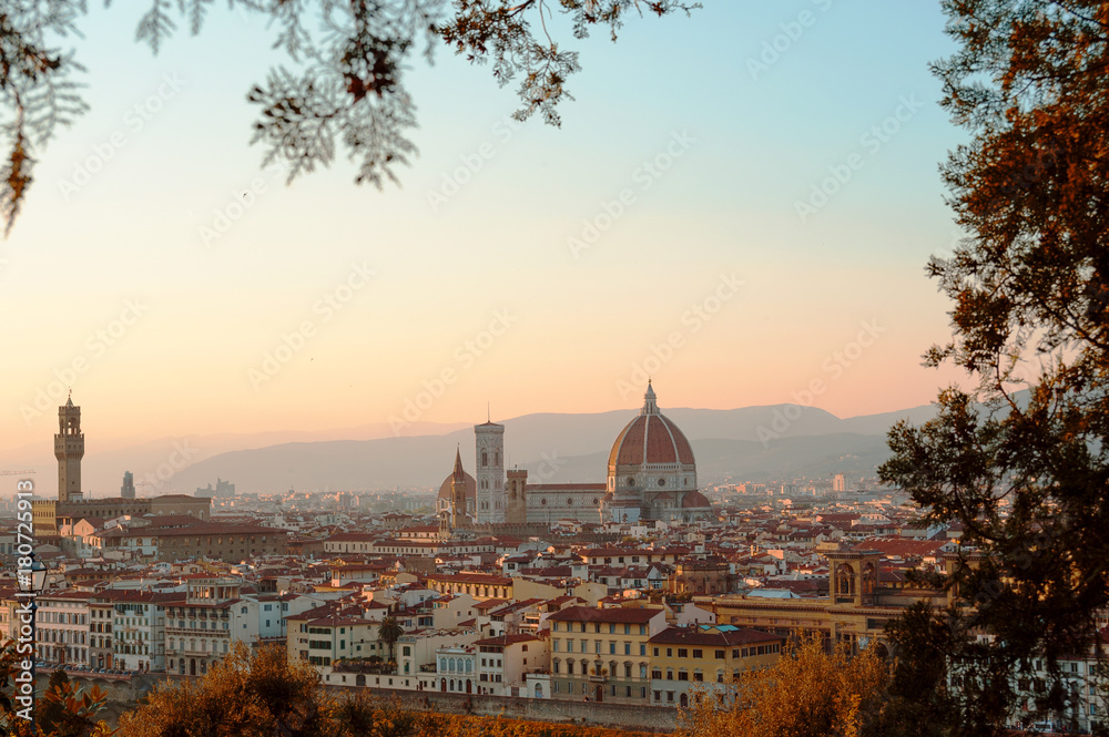 Fototapeta premium Scorcio di Firenze al tramonto