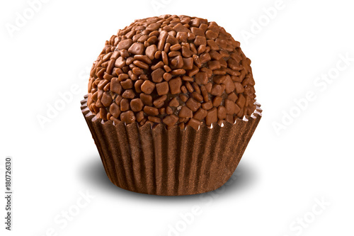 Obraz na płótnie Traditional Brazilian brigadeiro isolated on white background w salonie
