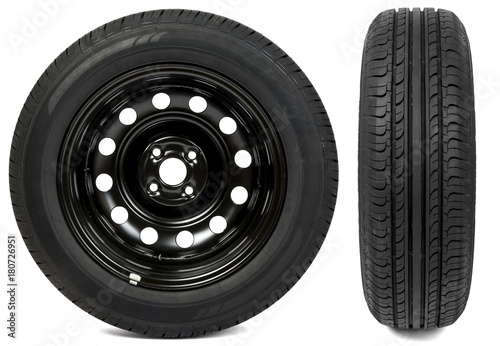Set of two new black tyres