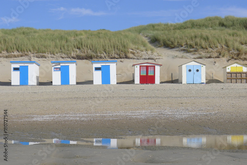 Beautiful beach houses Texel, in The Netherlands © anjokan