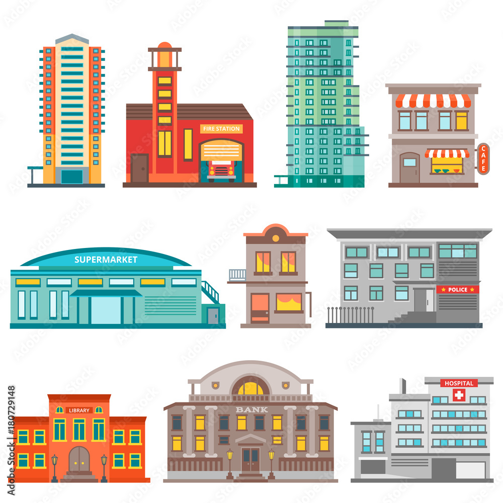 City Buildings Icon Set