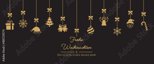 Weihnachten Icons von der Decke - Goldfarben (voll)