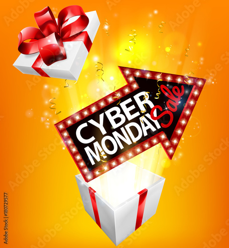 Cyber Monday Sale Exploding Gift Sign
