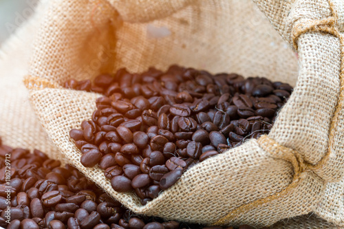 outdoor shot of coffee bean in bag © Meng_Dakara