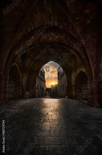 streets of the Knights in the old town of  Rhodes © Netfalls