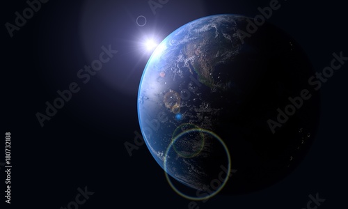 Realistic model of the world background, 3d rendering