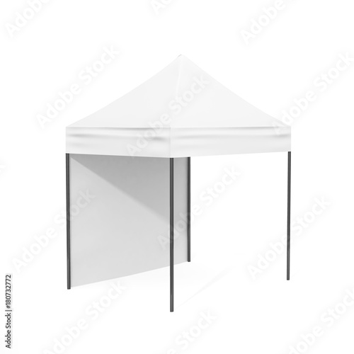 Promotional Advertising Outdoor Event Trade Show Canopy Tent Mobile Marquee. Mock Up, Template. 3d render Illustration Isolated On White Background. Ready For Your Design. Product Advertising.