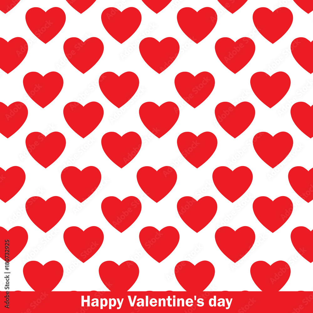 Red hearts pattern. Vector illustration. happy valentine's day