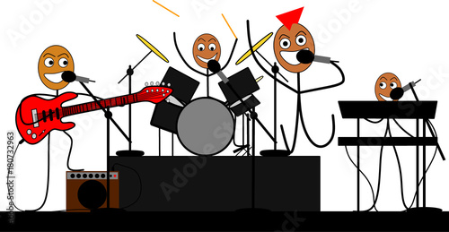 Strichmännchen geben ein Konzert