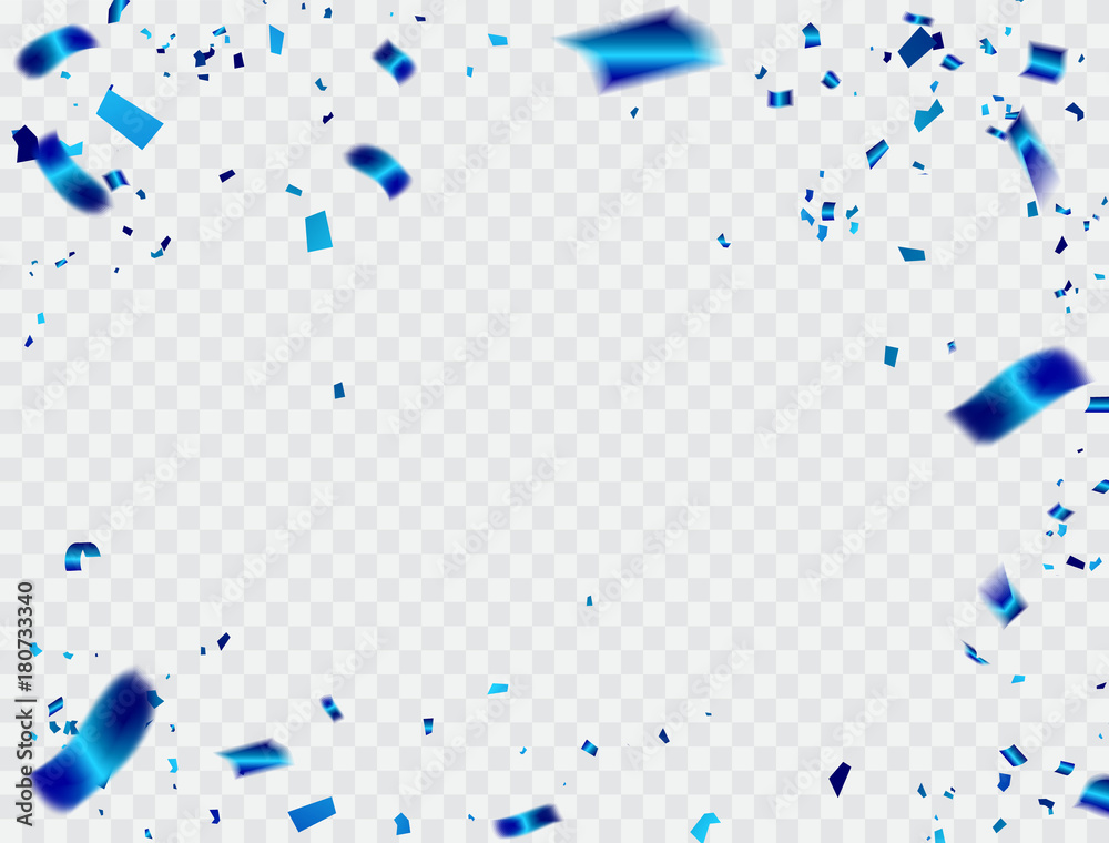 Celebration background with confetti blue. Isolated on white background.  Vector Illustration, new year Stock Vector | Adobe Stock