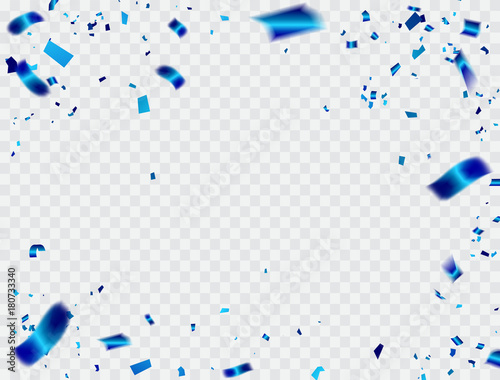 Celebration background with confetti blue. Isolated on white background. Vector Illustration, new year
