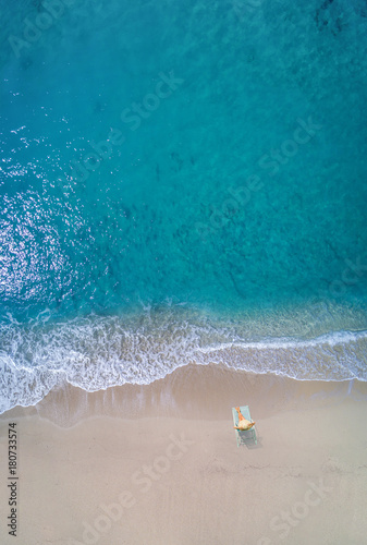 Aerial view of a Woman at the beach