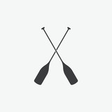 Paddle Boat Oars Vector Icon