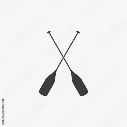 Paddle Boat Oars Vector Icon