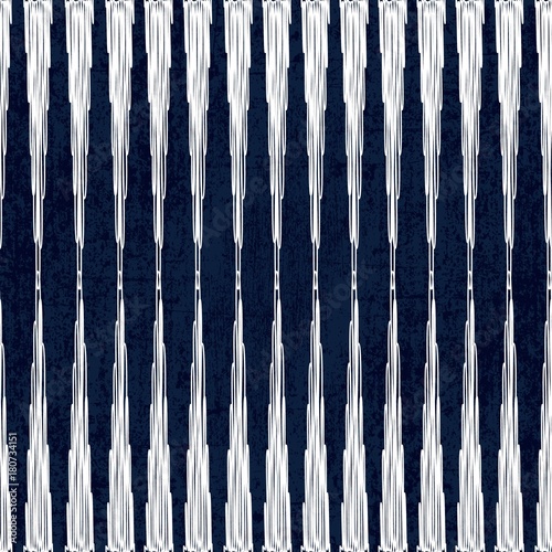 Sashiko seamless indigo dye pattern with traditional white Japanese embroidery