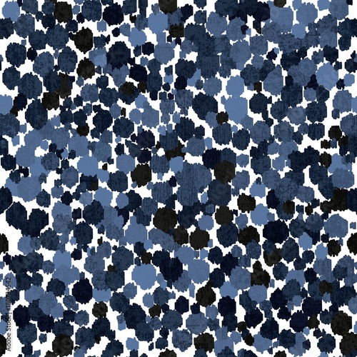 Sashiko seamless indigo dye pattern with traditional white Japanese embroidery