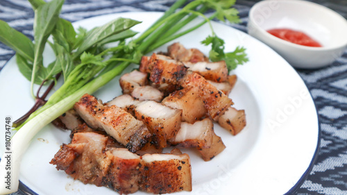 grilled pork with dip