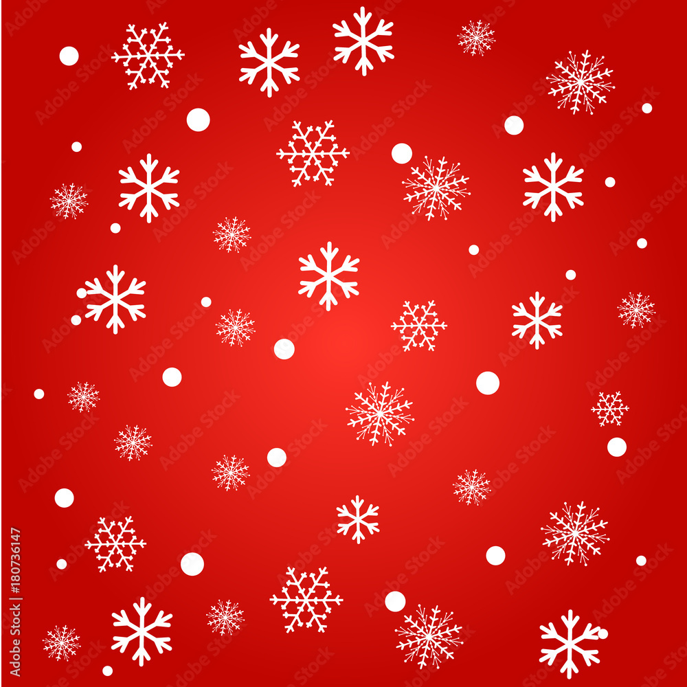 Christmas and snowflakes, light, stars. Xmas card. Vector Illustration