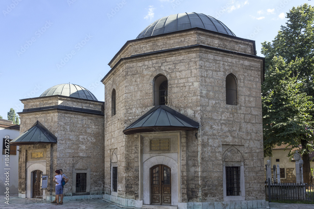 Gazi Husrev beg mosque in Sarajevo, adjacent building with the tomb
