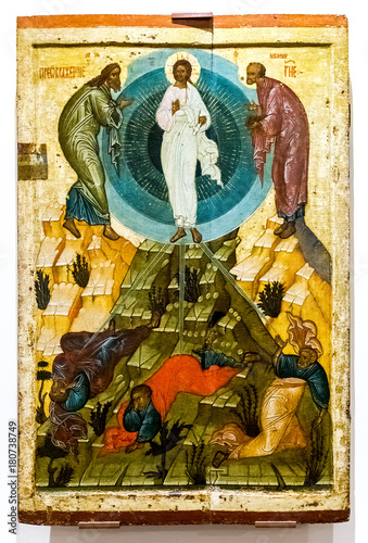 Fotografie Antique Russian orthodox icon. The Transfiguration of God