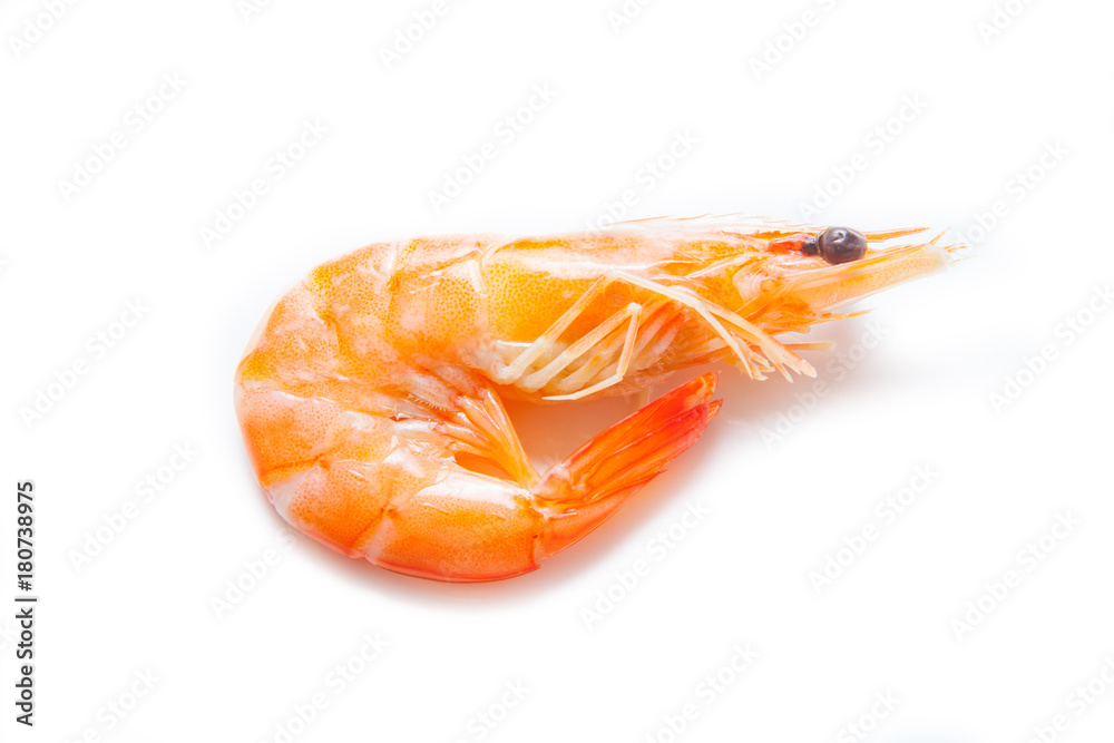 Cooked shrimps isolated on white background. Cooked shrimps isolated on white background.