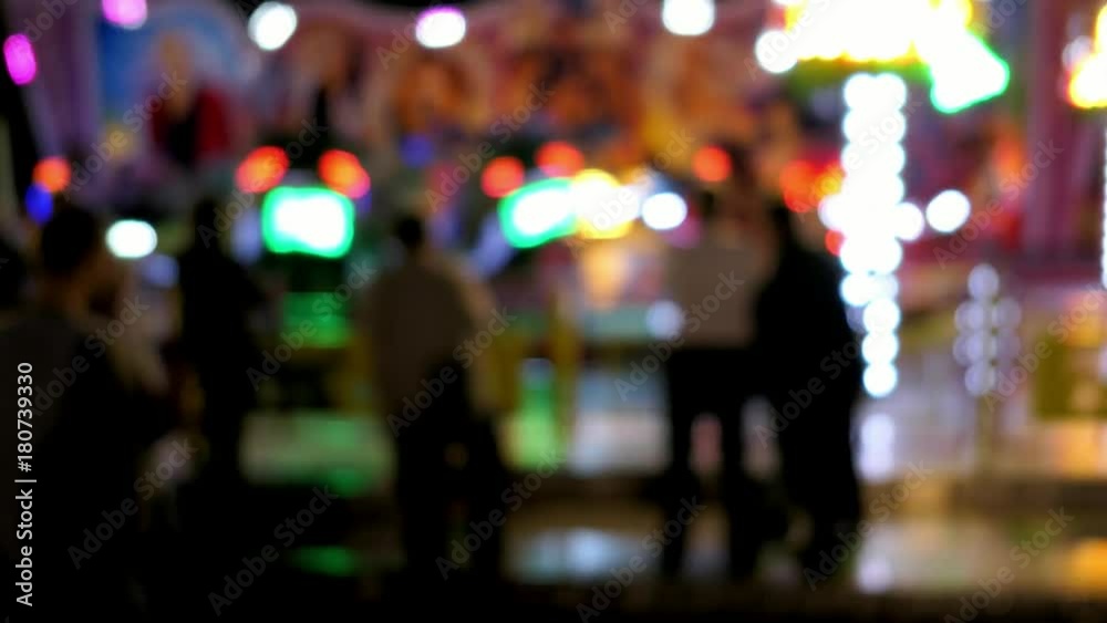 Carousel Ride In Amusement Park Bokeh Carousel Ride In Amusement Park Bokeh