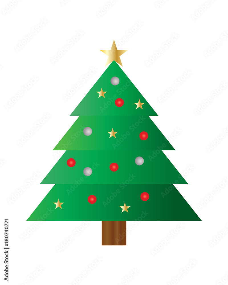 Christmas tree flat icon vector 