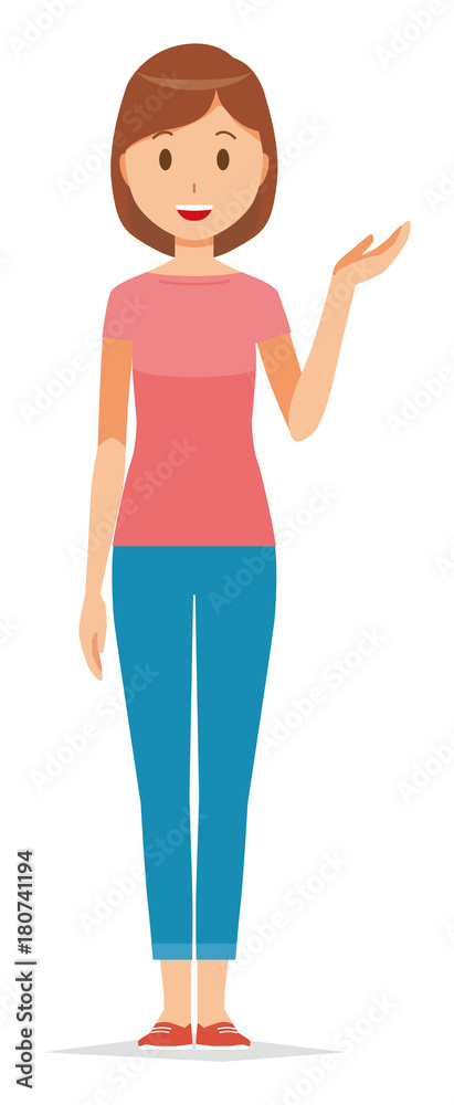 Illustration that moms wearing short-sleeved clothes are guiding Illustration that moms wearing short-sleeved clothes are guiding