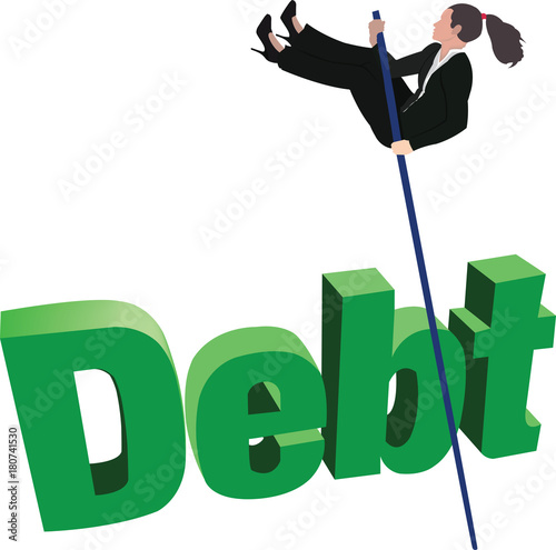 donna con asta scavalca il debito