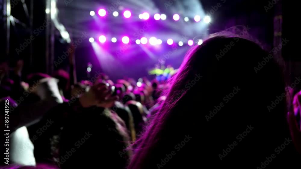 Crowd Partying At Live Music Concert Slow Motion Crowd Partying At Live Music Concert Slow Motion