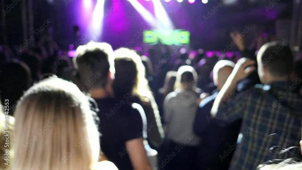 Blonde Girl and Crowd Partying At Concert Slow Motion Blonde Girl and Crowd Partying At Concert Slow Motion