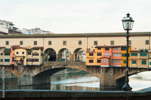 Vasari corridor and Ponte Vecchio over the Arno River, florence photo