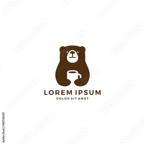 bear coffee mug negative space logo photo