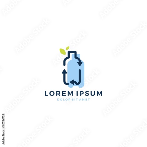 recycle bottle leaf nature environment logo